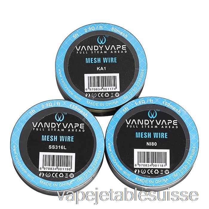 Bobines De Fil En Maille Vandy Vape Suisse Vape Suisse - 5 Pieds 1,2ohm 100mesh Ni80